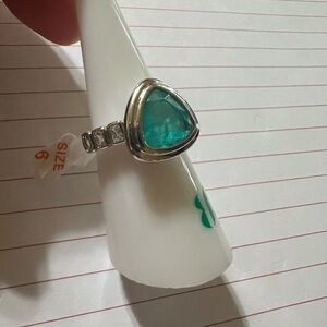 BP OG Elegant Silver and Teal Ring